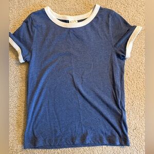 Blue and White Ringer T-Shirt